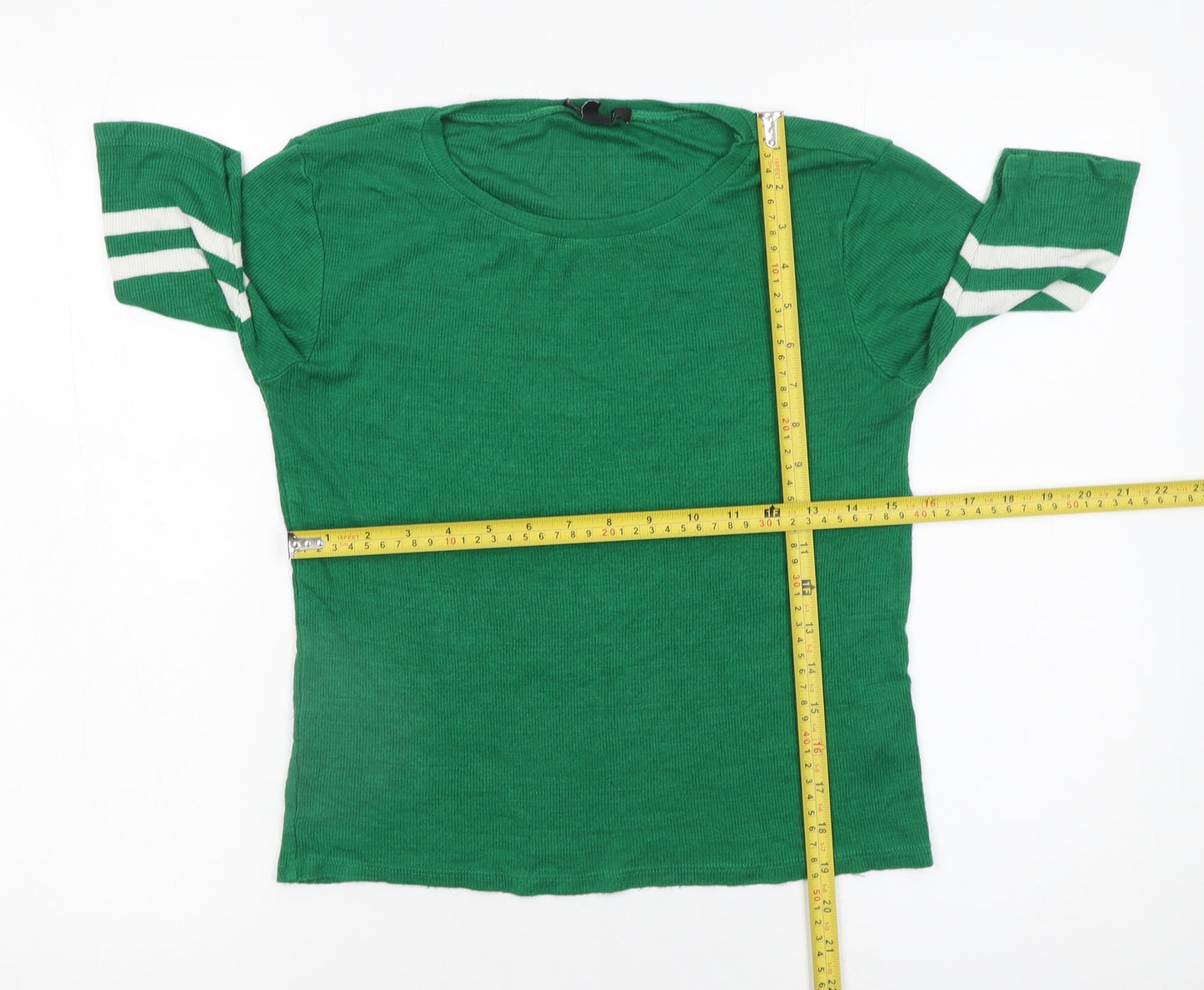 New Look Womens Green Basic Stretch Crew Neck T-Shirt UK 12