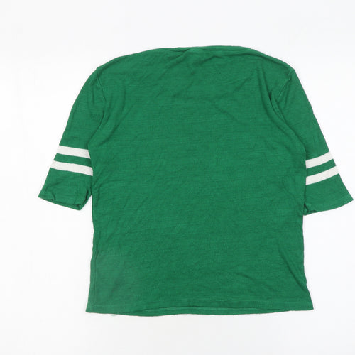New Look Womens Green Basic Stretch Crew Neck T-Shirt UK 12