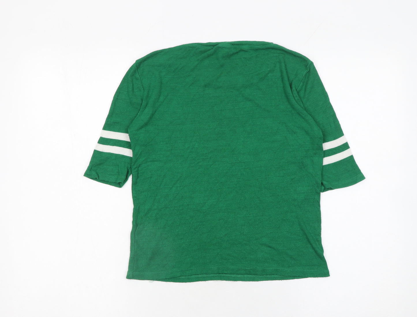 New Look Womens Green Basic Stretch Crew Neck T-Shirt UK 12