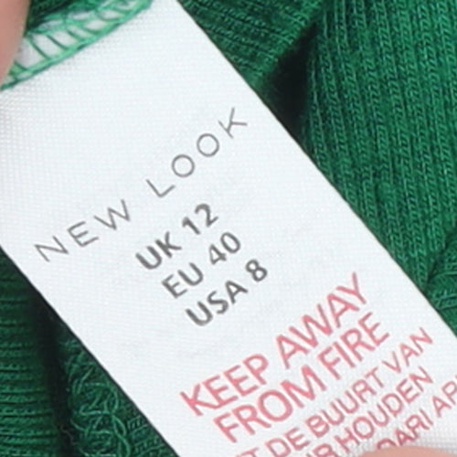 New Look Womens Green Basic Stretch Crew Neck T-Shirt UK 12