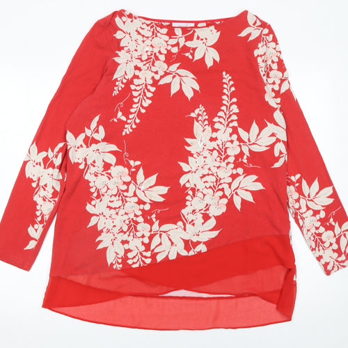 Marks and Spencer Womens Red Floral Tunic Blouse Size 18