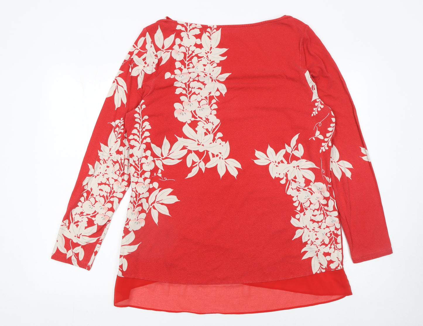 Marks and Spencer Womens Red Floral Tunic Blouse Size 18