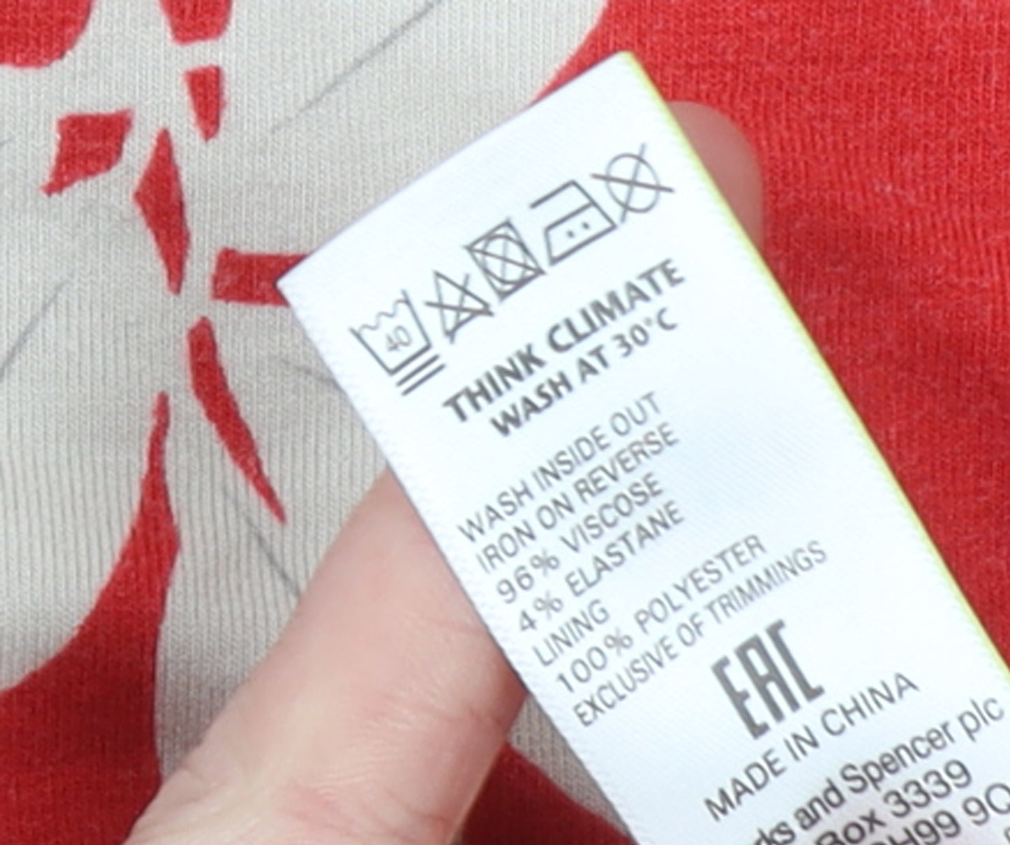 Marks and Spencer Womens Red Floral Tunic Blouse Size 18