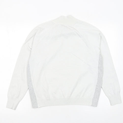 By Clara Paris Women’s Ivory Mock Neck Button Jumper M/L