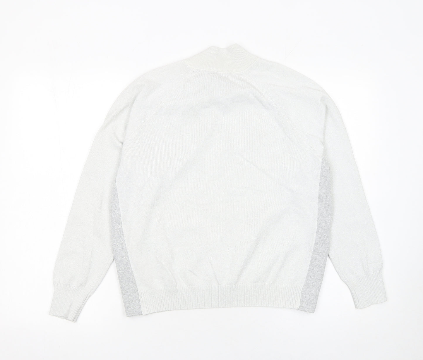 By Clara Paris Women’s Ivory Mock Neck Button Jumper M/L