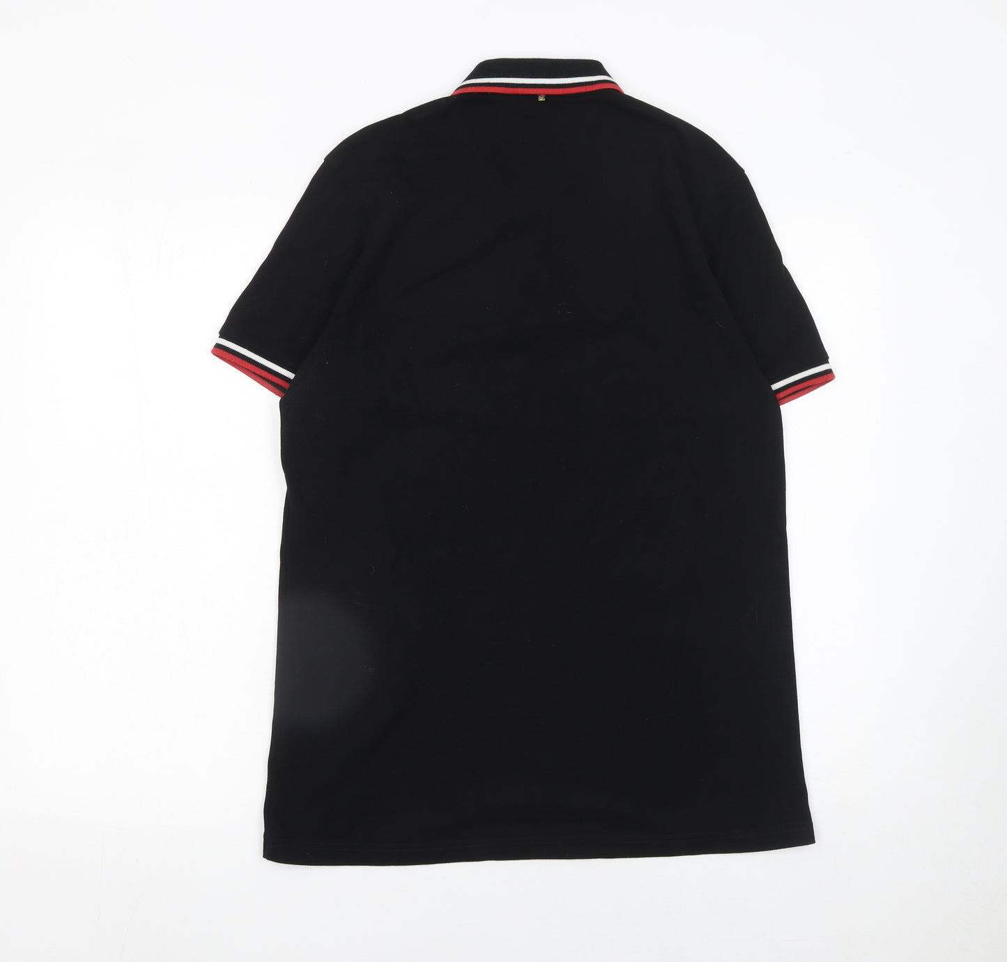 Pretty Green Men's Black Cotton Polo Shirt Size M Short Sleeve