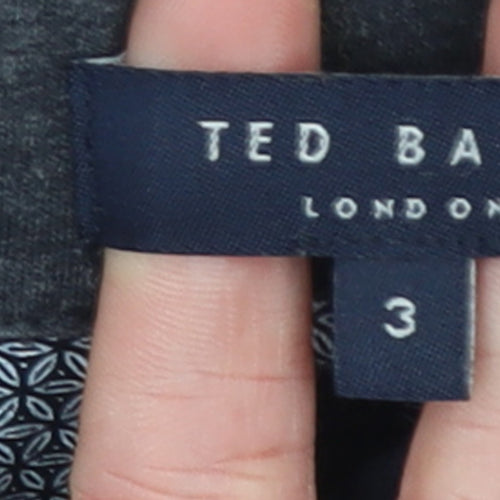 Ted Baker Men's Grey Colourblock Cotton Polo Shirt Size M