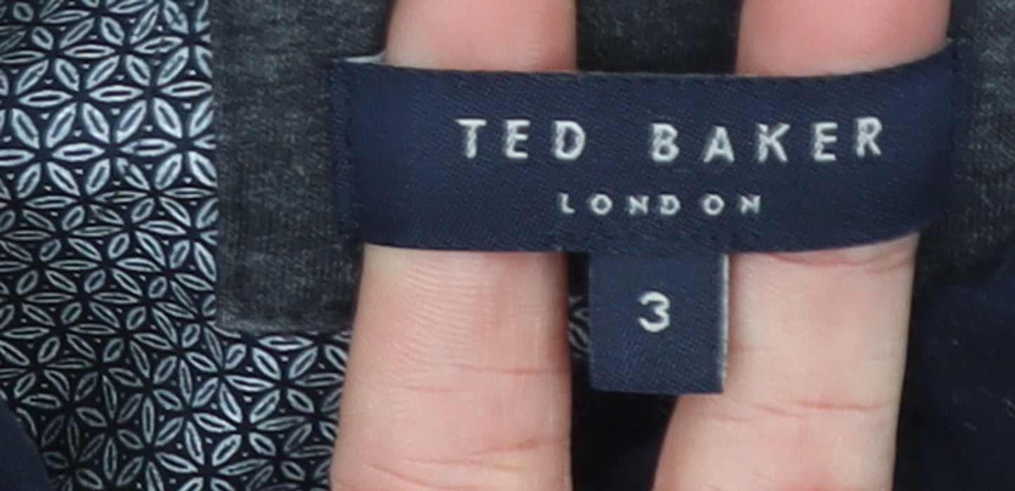 Ted Baker Men's Grey Colourblock Cotton Polo Shirt Size M