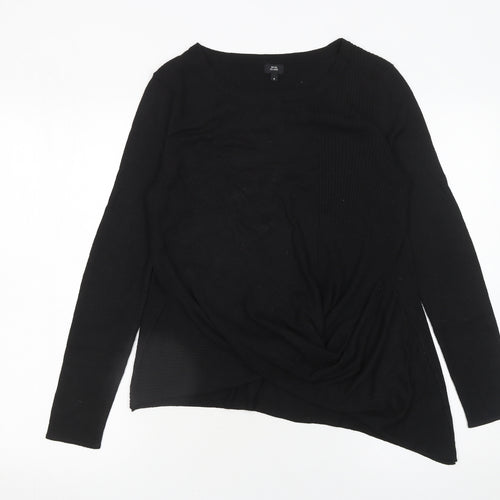 River Island Women's Black Round Neck Long Sleeve Pullover Jumper Size 8