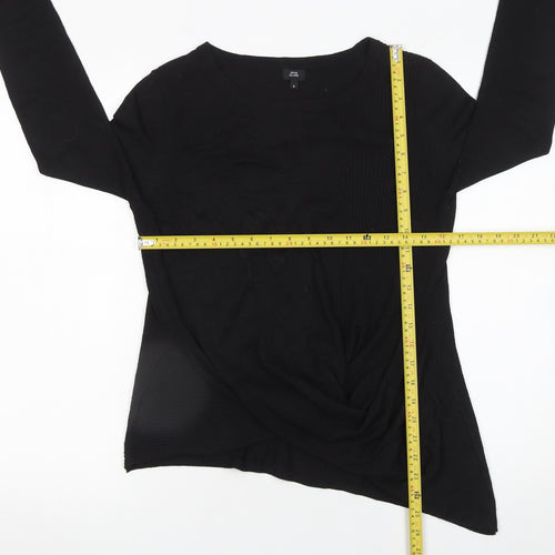 River Island Women's Black Round Neck Long Sleeve Pullover Jumper Size 8