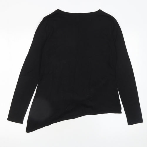 River Island Women's Black Round Neck Long Sleeve Pullover Jumper Size 8