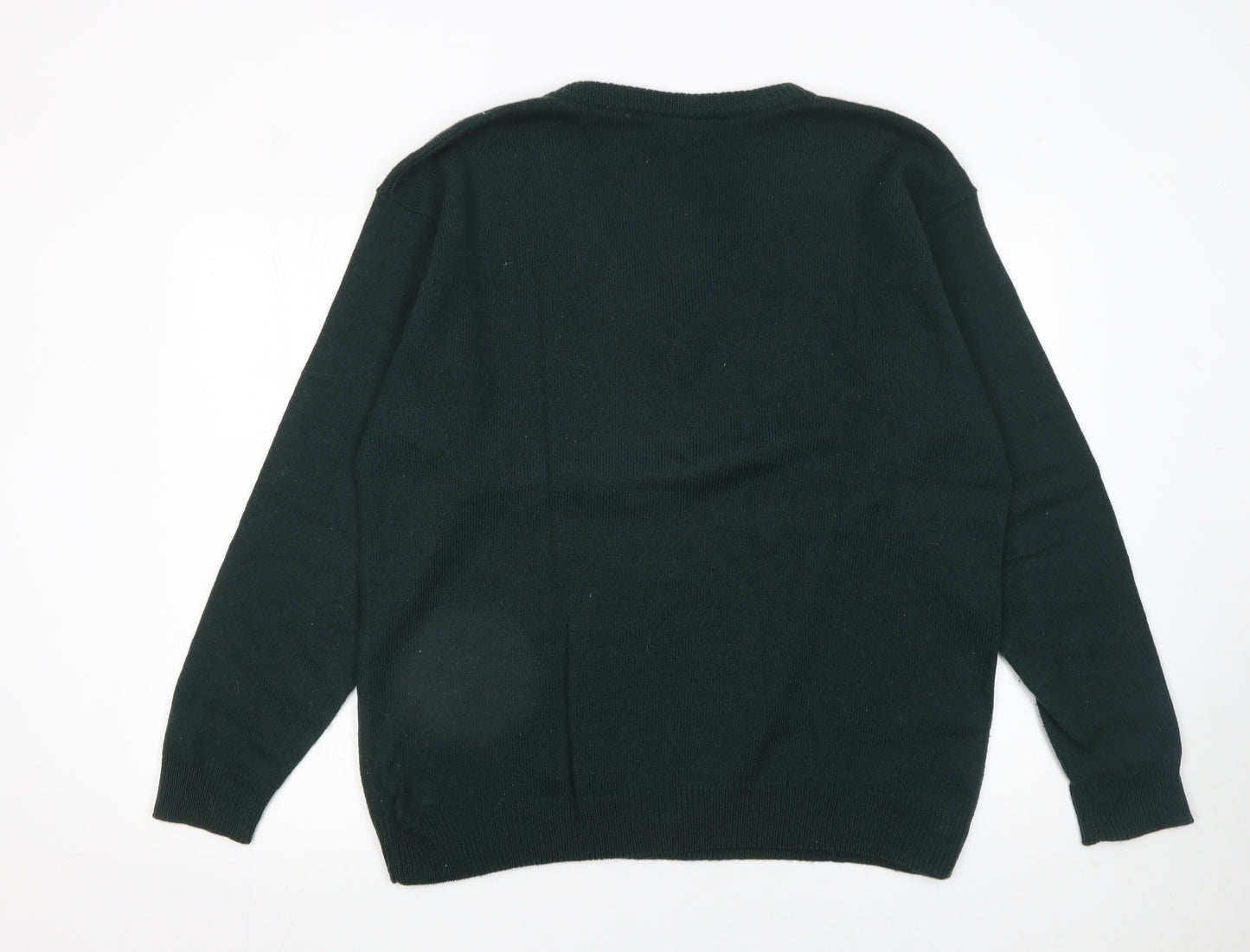 Greenwoods Men’s Green Wool V-Neck Jumper XL Regular Fit
