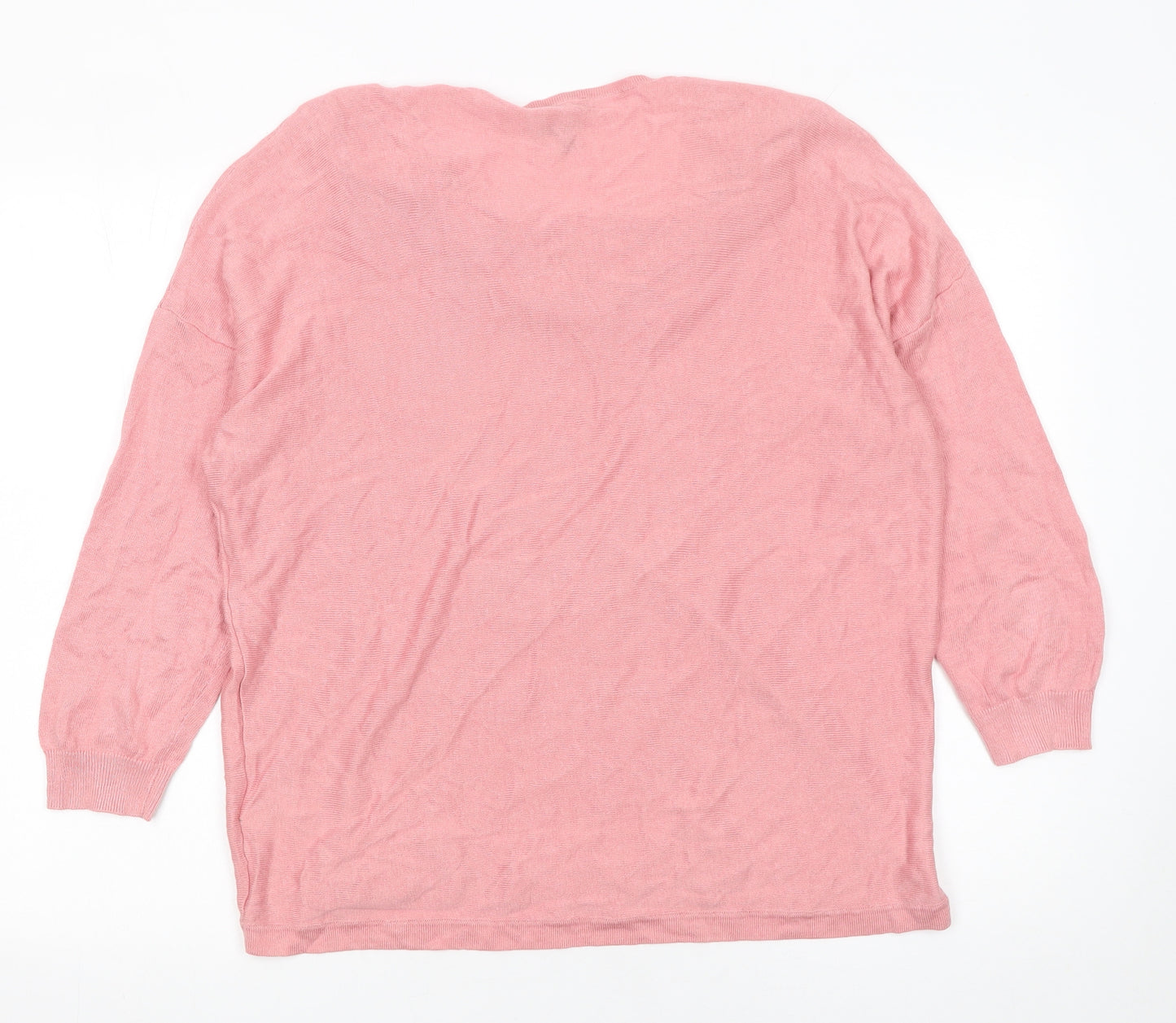 Phase Eight Women’s Pink Linen Blend Cowl Neck Button Jumper L