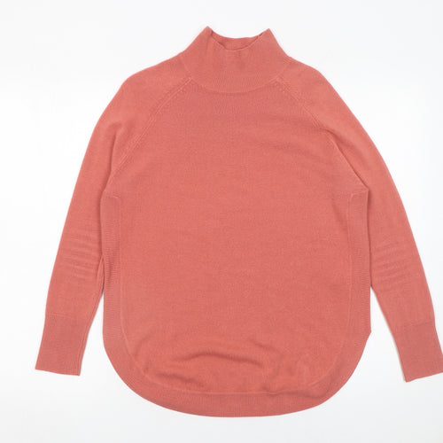 Marks and Spencer Womens Pink XS Mock Neck Long Sleeve Knit Jumper