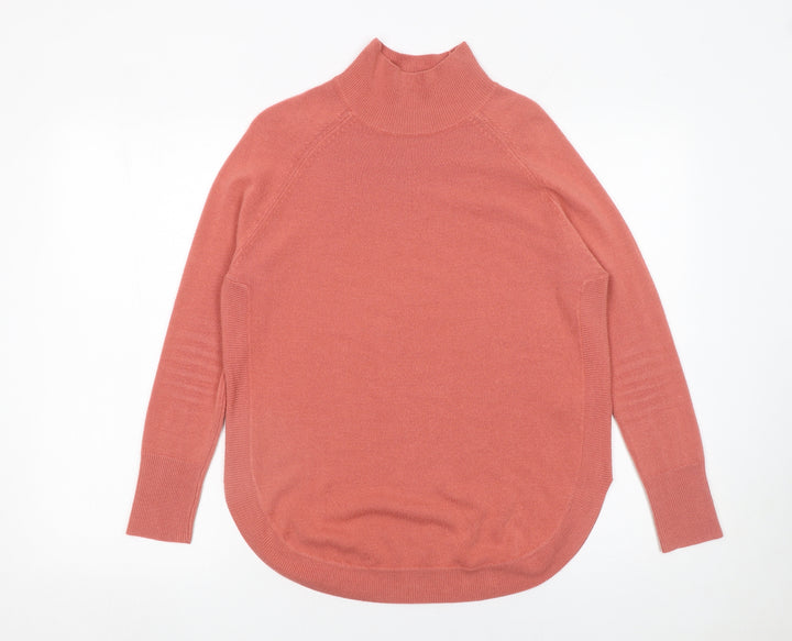 Marks and Spencer Womens Pink XS Mock Neck Long Sleeve Knit Jumper