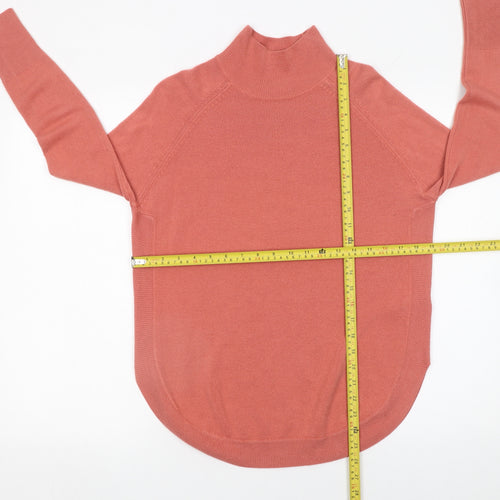 Marks and Spencer Womens Pink XS Mock Neck Long Sleeve Knit Jumper