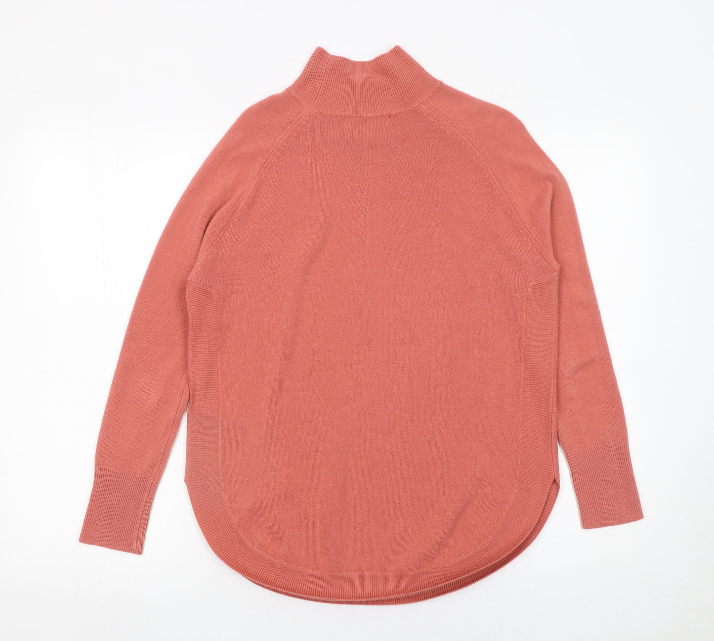 Marks and Spencer Womens Pink XS Mock Neck Long Sleeve Knit Jumper