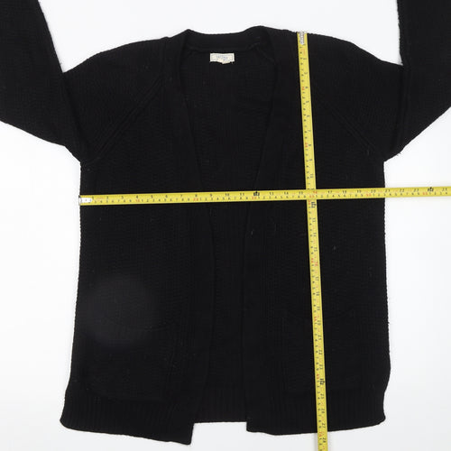 Fat Face Women's Black Knit Open Cardigan Size 10 Long Sleeve