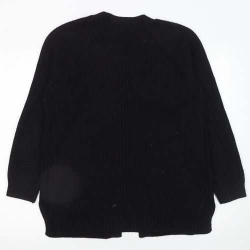 Fat Face Women's Black Knit Open Cardigan Size 10 Long Sleeve