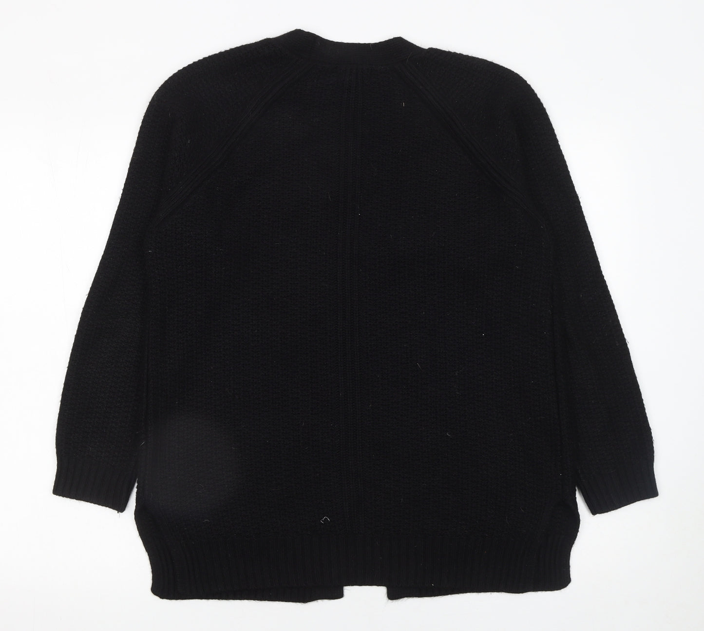 Fat Face Women's Black Knit Open Cardigan Size 10 Long Sleeve
