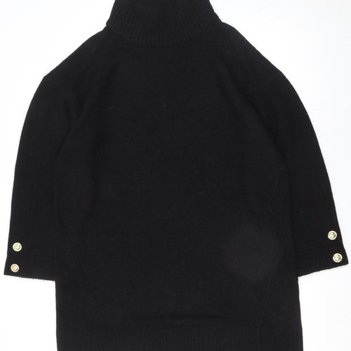 River Island Womens Black Roll Neck Wool Blend Jumper Size L