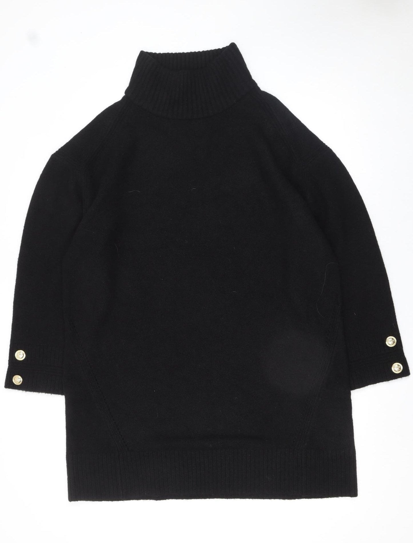 River Island Womens Black Roll Neck Wool Blend Jumper Size L