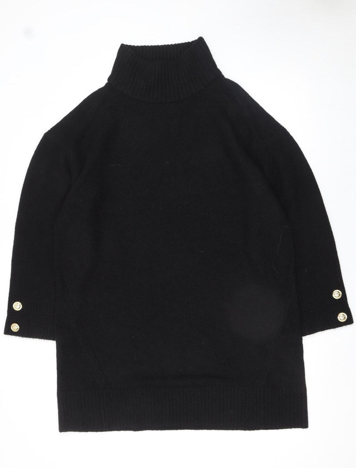 River Island Womens Black Roll Neck Wool Blend Jumper Size L