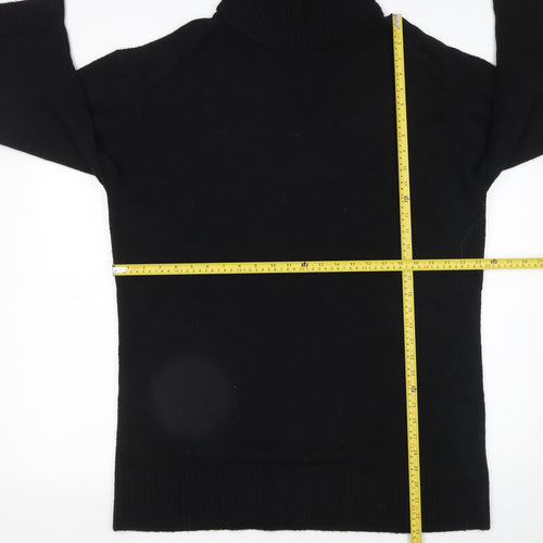 River Island Womens Black Roll Neck Wool Blend Jumper Size L