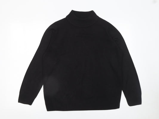 Marks and Spencer Women's Black Mock Neck Long Sleeve Jumper Size 16