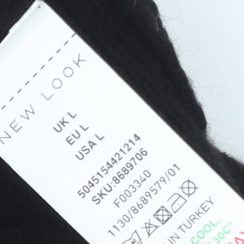 New Look Women Black L Jumper Midi Dress V-Neck Knit