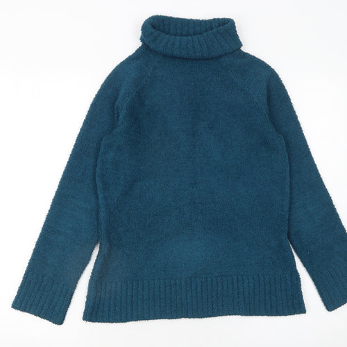 Peter Storm Women's Blue Roll Neck Fleece Jumper Size 10 Winter Pullover