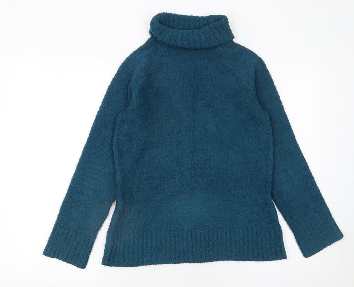 Peter Storm Women's Blue Roll Neck Fleece Jumper Size 10 Winter Pullover