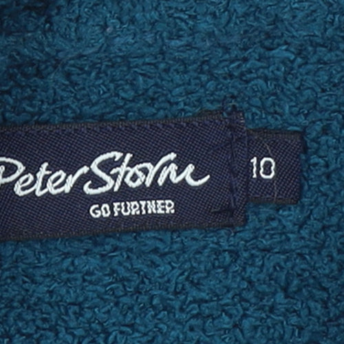 Peter Storm Women's Blue Roll Neck Fleece Jumper Size 10 Winter Pullover