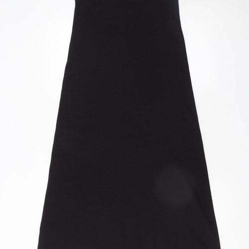 C&A Women's Black A-Line Knit Midi Skirt Size S 10-12