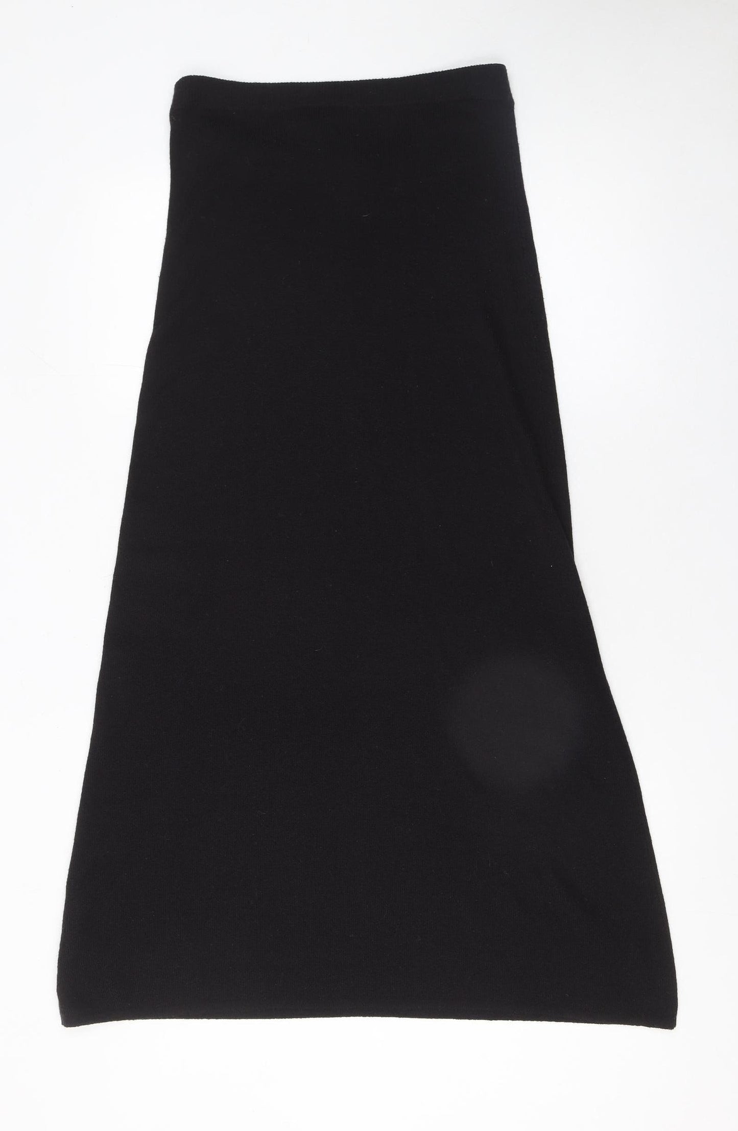 C&A Women's Black A-Line Knit Midi Skirt Size S 10-12