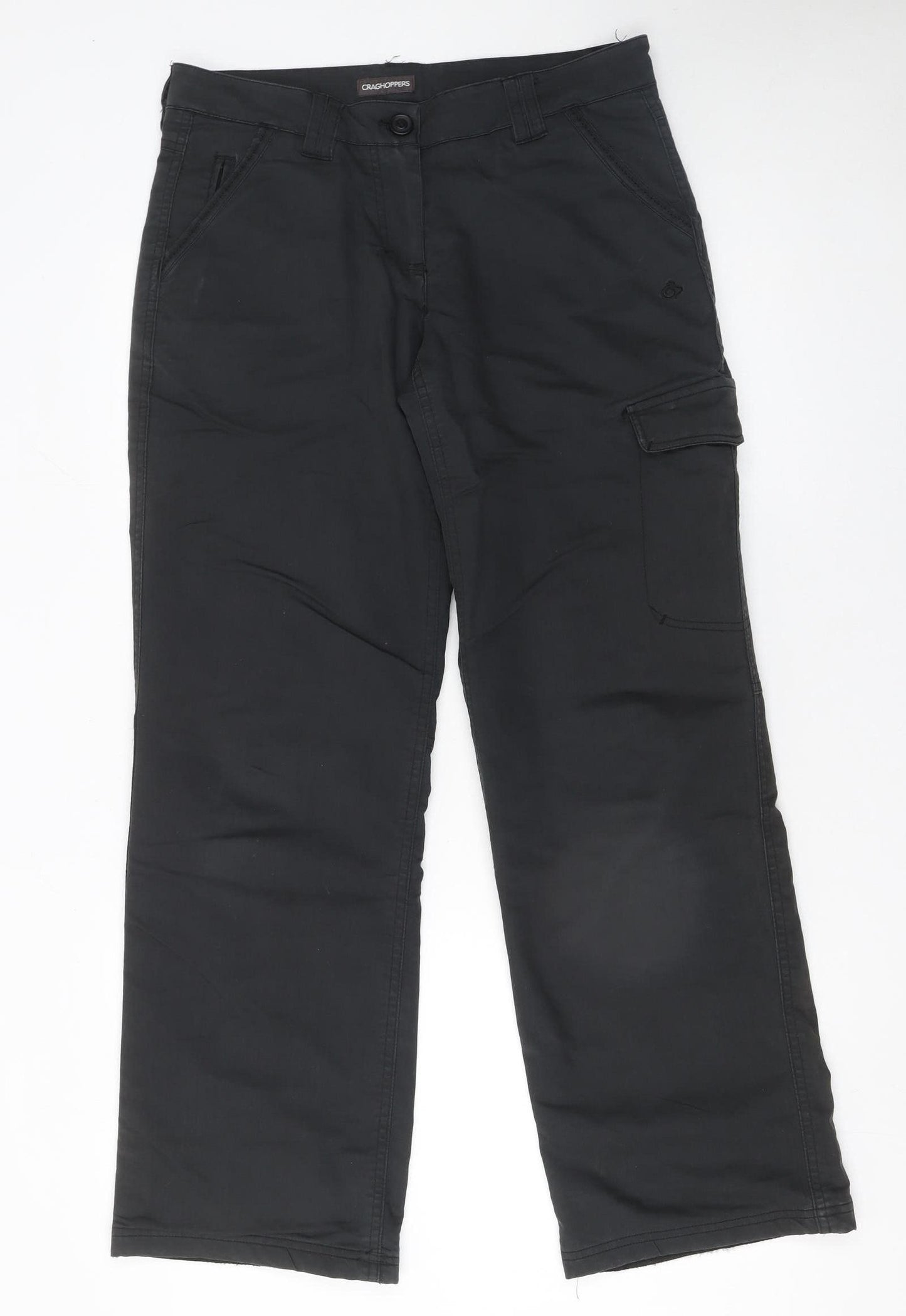 Craghoppers Womens Black Cargo Trousers Size 10 Regular Fit Stretch