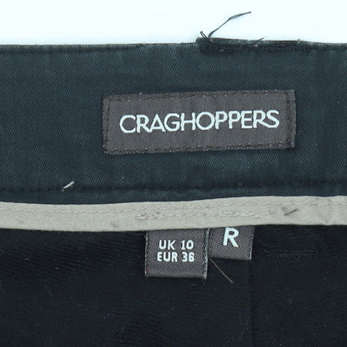 Craghoppers Womens Black Cargo Trousers Size 10 Regular Fit Stretch