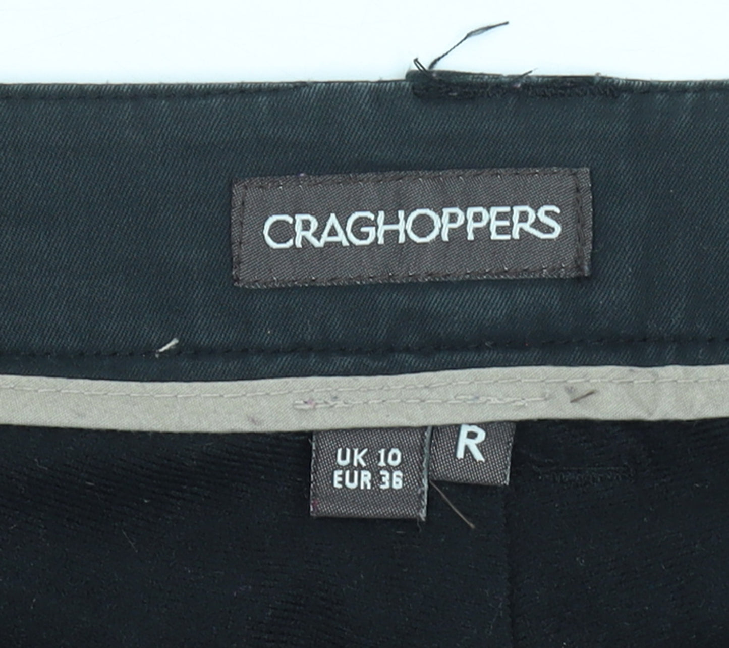 Craghoppers Womens Black Cargo Trousers Size 10 Regular Fit Stretch