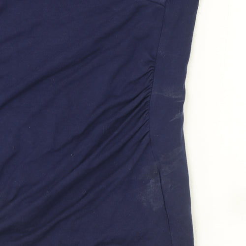 Charles Tyrwhitt Women Blue Wrap Viscose Long Sleeve Blouse UK14