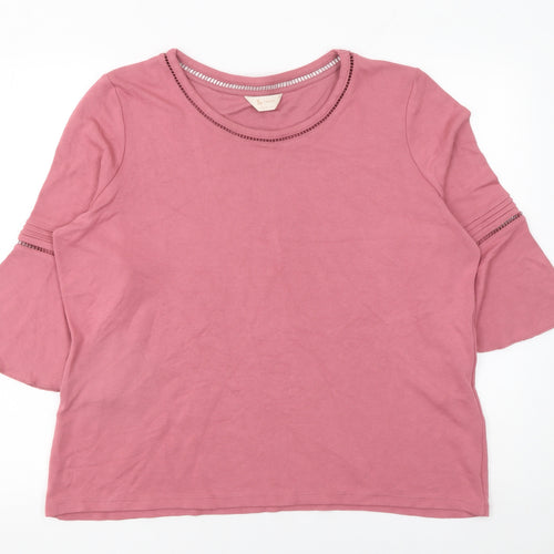 Tu Women’s Pink 3/4 Flared Sleeve Jersey T-Shirt Size 18