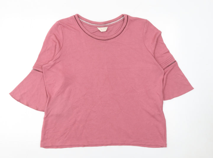 Tu Women’s Pink 3/4 Flared Sleeve Jersey T-Shirt Size 18