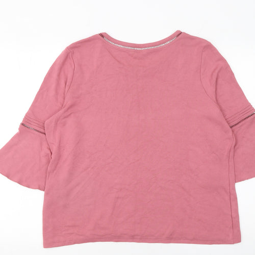 Tu Women’s Pink 3/4 Flared Sleeve Jersey T-Shirt Size 18
