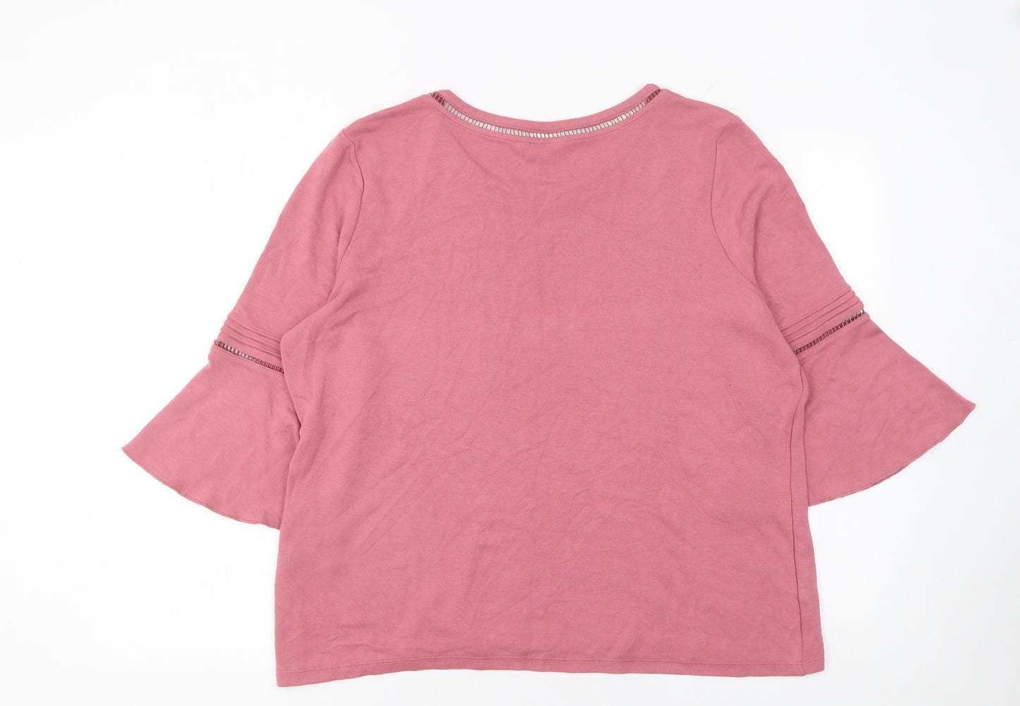 Tu Women’s Pink 3/4 Flared Sleeve Jersey T-Shirt Size 18