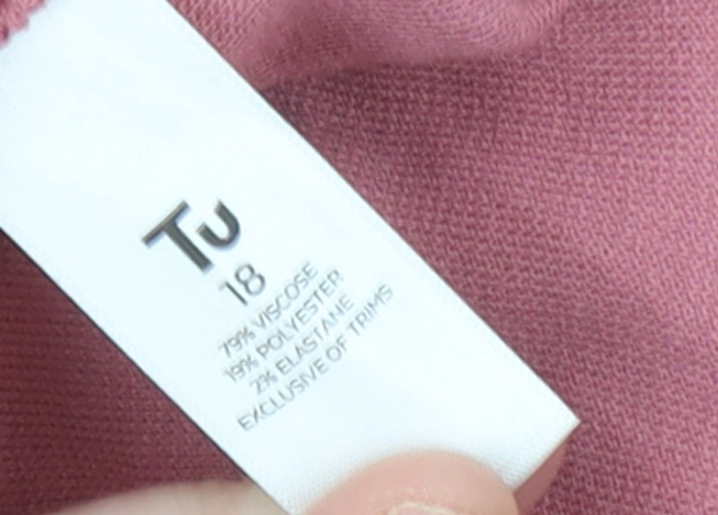 Tu Women’s Pink 3/4 Flared Sleeve Jersey T-Shirt Size 18