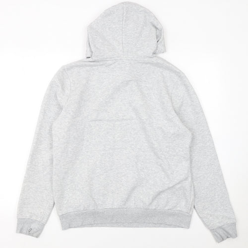 Puma Men's Grey Pullover Hoodie Size L Logo Sweatshirt