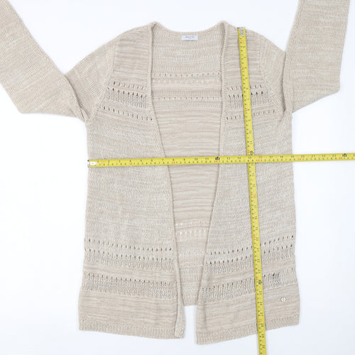 Bella di Notte Women’s Beige Open-Knit Long Sleeve Cardigan Size 10