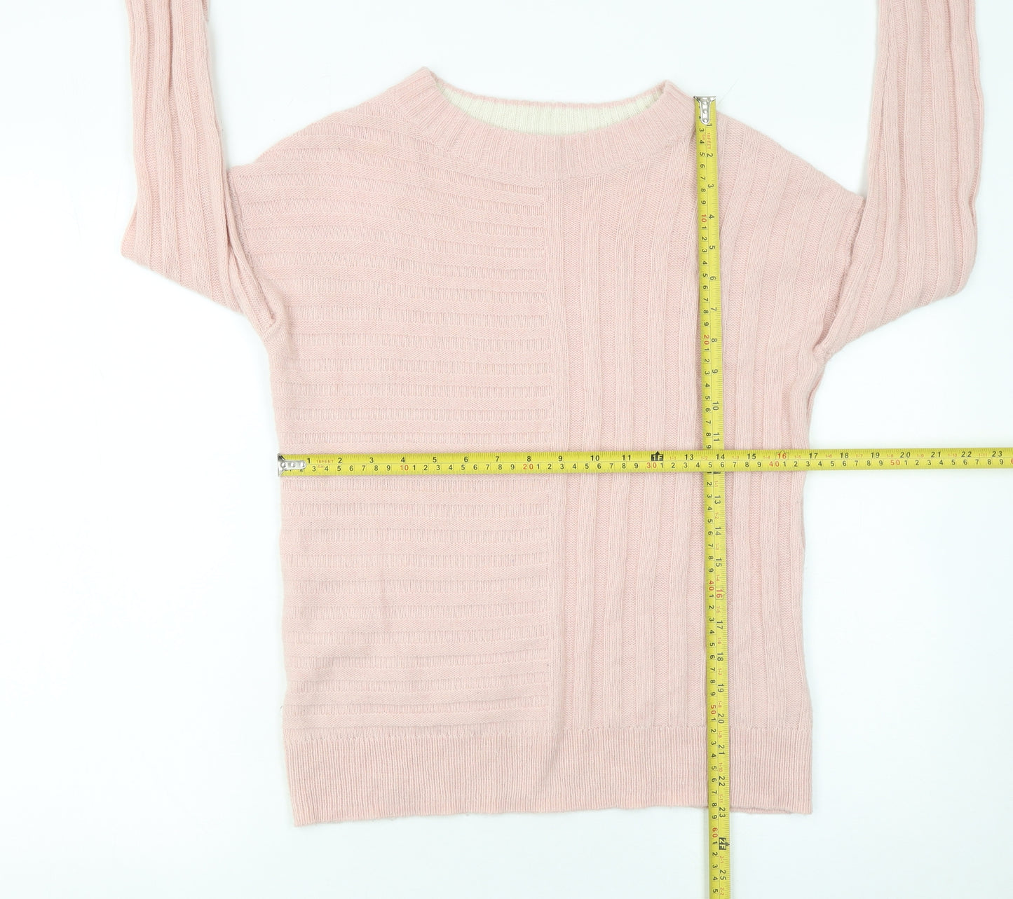 Marks and Spencer Women's Pink Ribbed Knit Pullover Jumper XS