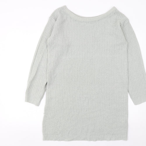 Missguided Women’s Grey Knit Jumper Dress Size 10-12