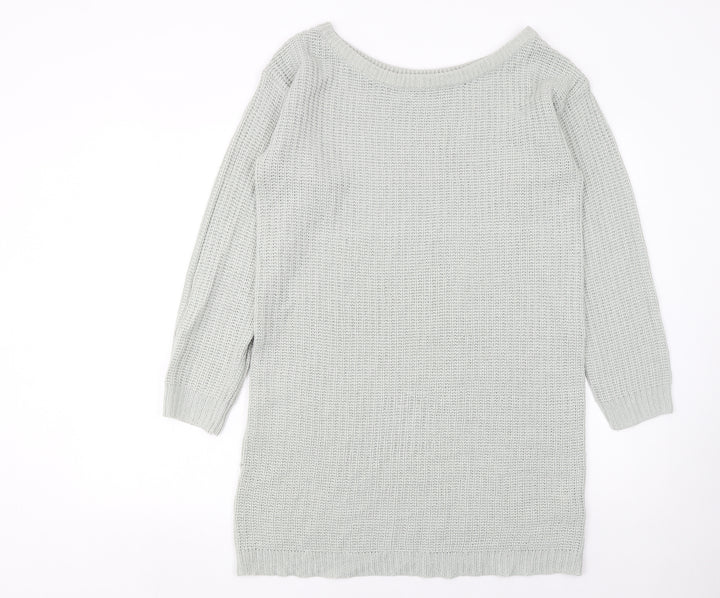 Missguided Women’s Grey Knit Jumper Dress Size 10-12