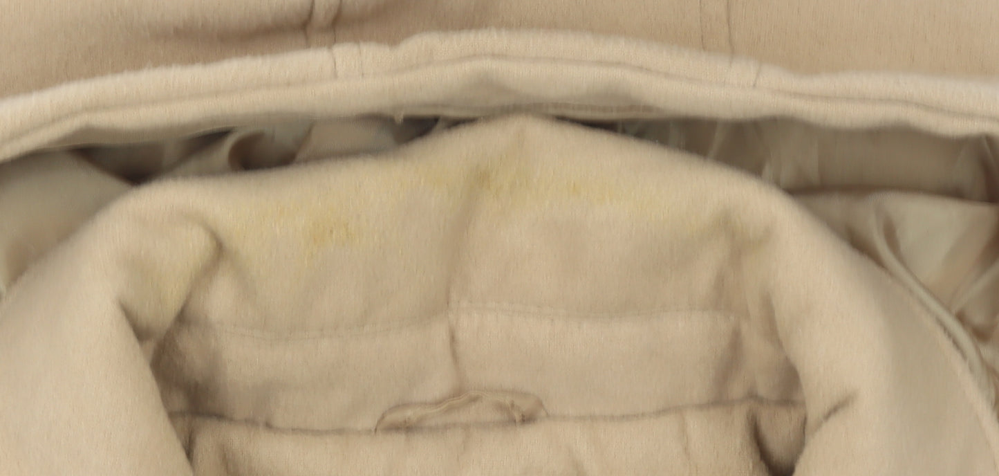Atmosphere Women's Beige Hooded Duffle Coat Size 14 Classic Winter Style